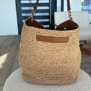 Ralph Lauren straw bucket bag